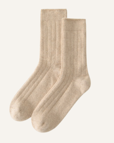 Classic Ribbed Cashmere Socks