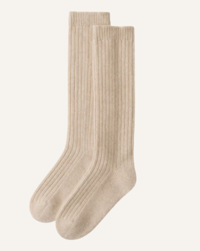 AVREN 100% Cashmere Mid-High Crew Socks