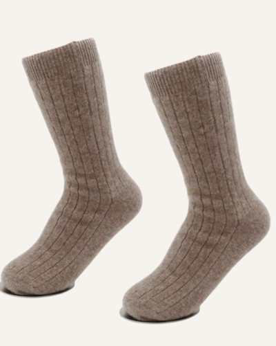 Men's Classic Ribbed Cashmere Crew Socks