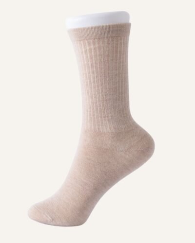 Men’s 100% Cashmere Ribbed Crew Socks