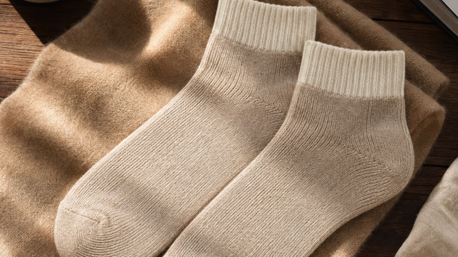 Soft cashmere socks styled for warmth and everyday comfort