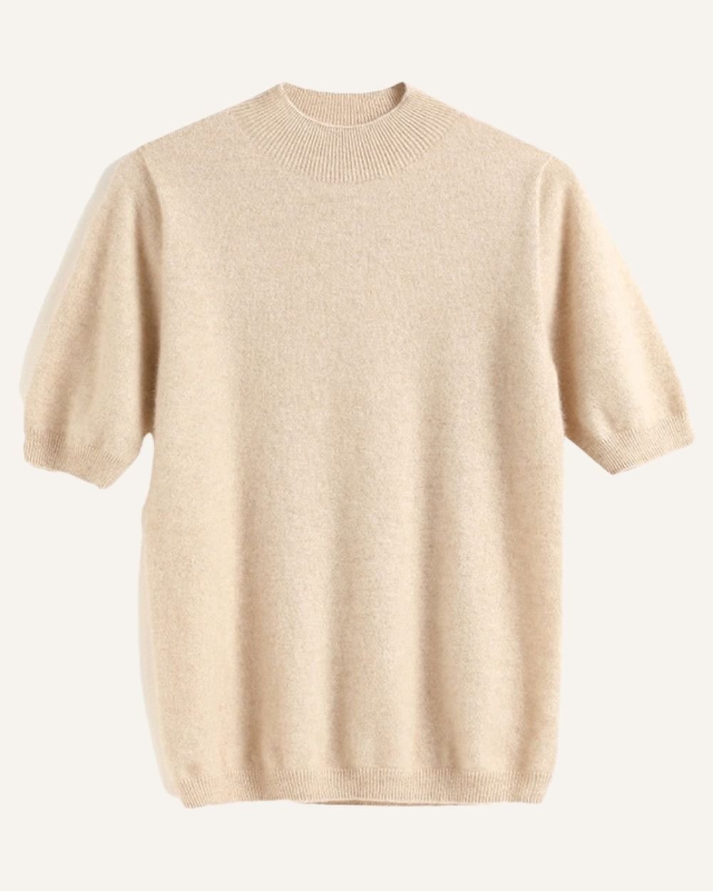 AVREN Women’s 100% Cashmere Short-Sleeve Mock Neck Sweater