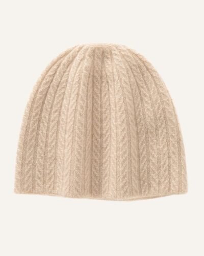 AVREN 100% Cashmere Cable Knit Beanie